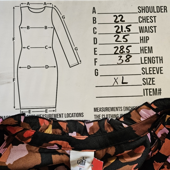 CABI #4454 Monarch Ruffled Neck Line Racerback Dress~Size XL - Picture 11 of 11